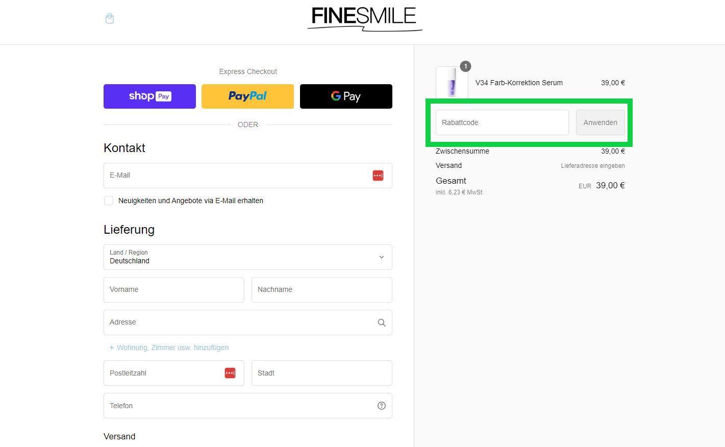 Finesmile Rabattcode